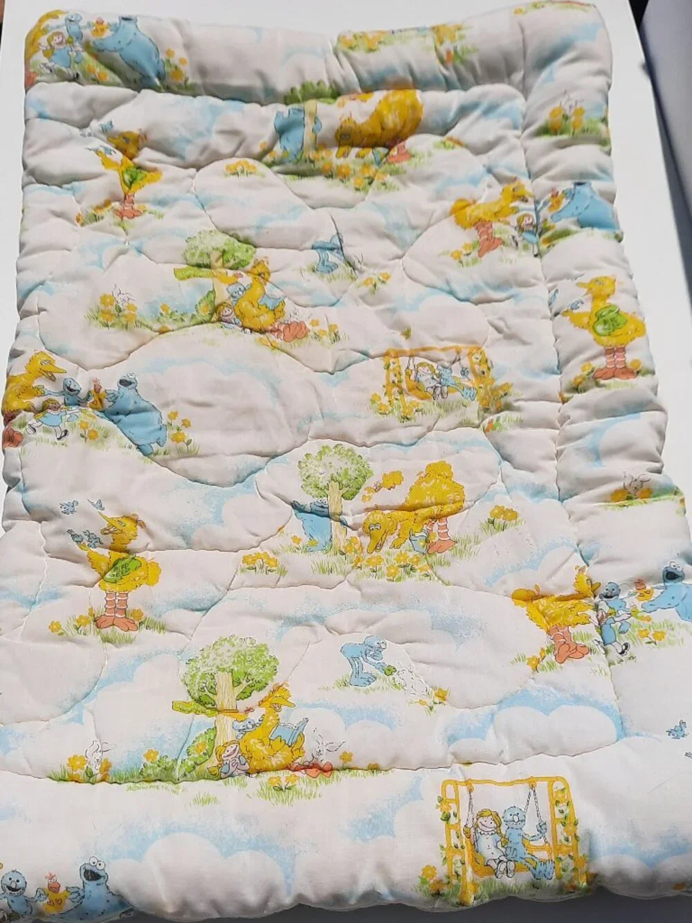 Vintage Sesame Street Baby Quilt Sleeping Bag Big Bird Cookie Monster 80s